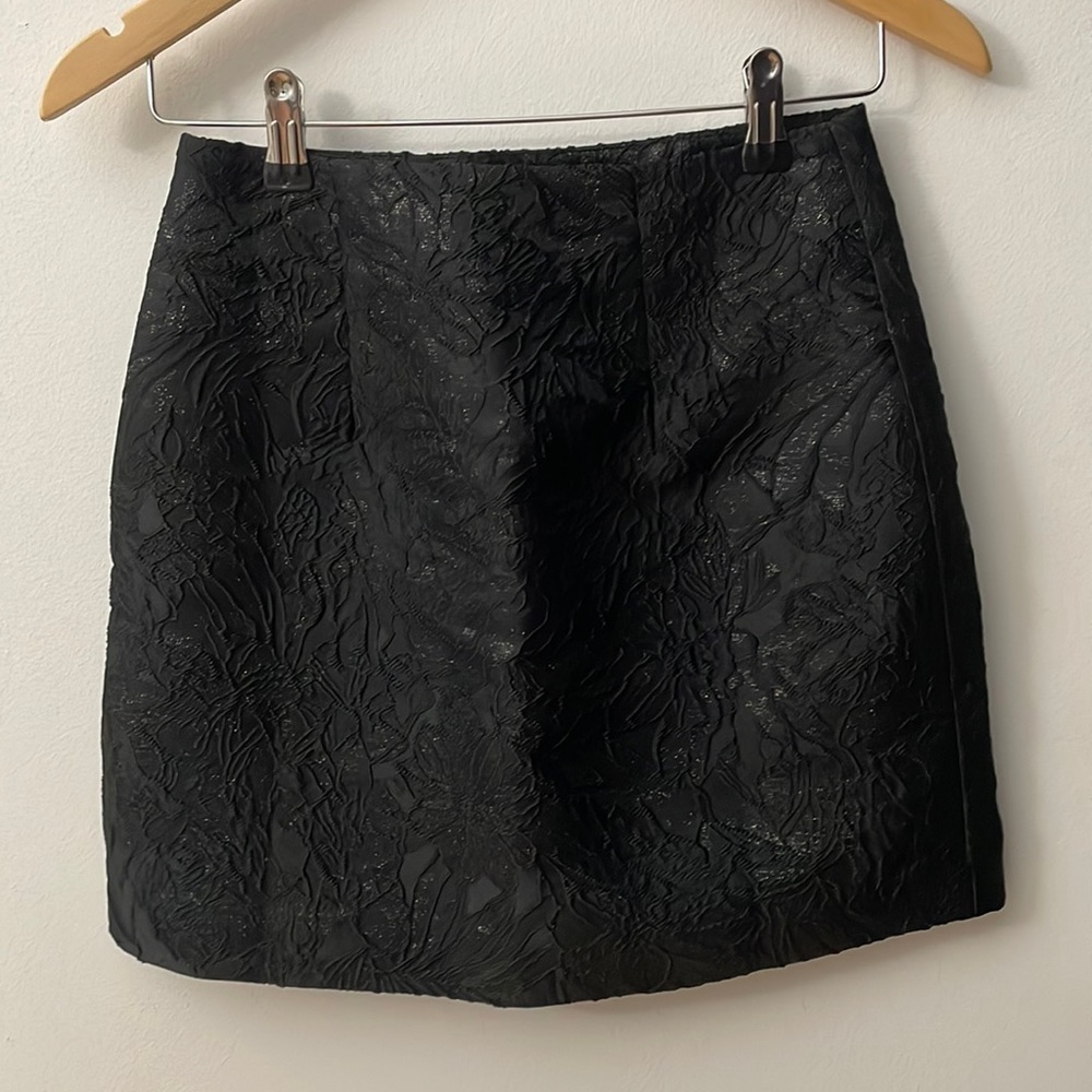 & other stories black textured skirt
